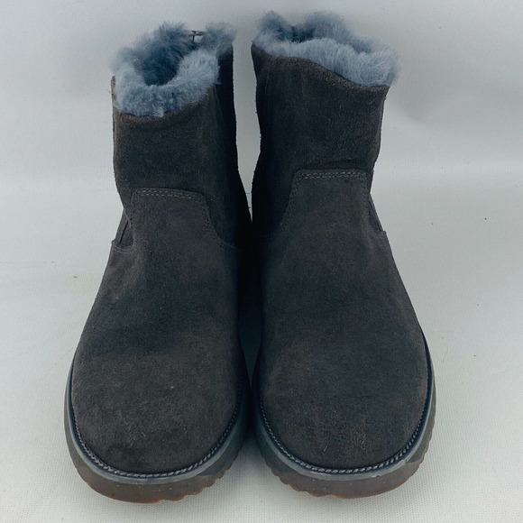 Womens 6 Emu Australia Tasman Mini Sheepskin‎ Ankle Boots Gray Suede Waterproof - Picture 3 of 9